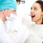 a women is getting dental treatment